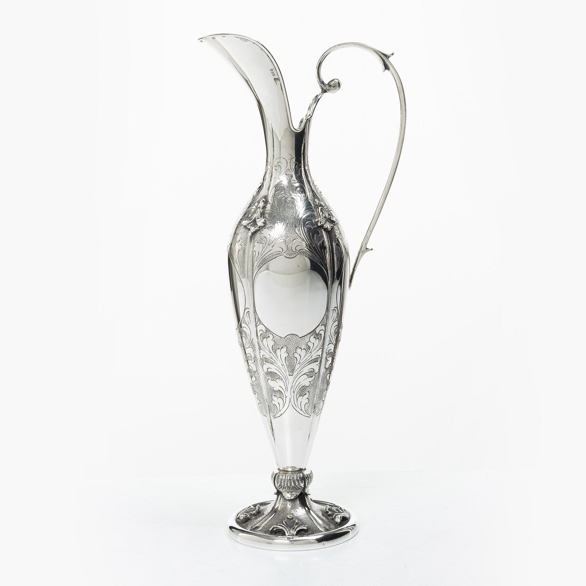 Jug, silver, Swedish import mark, 20th century.
