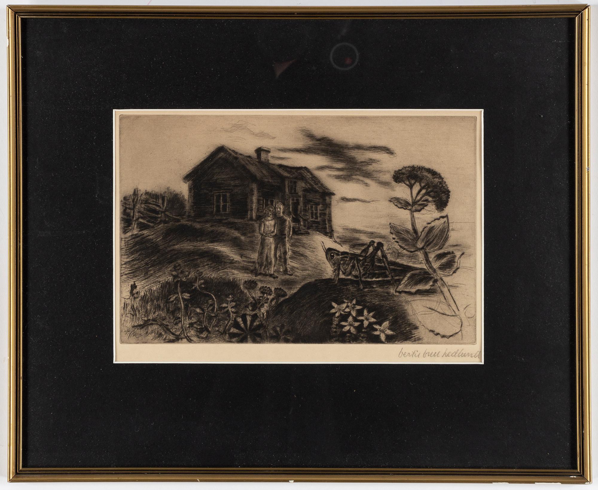 BERTIL BULL HEDLUND, etchings, 10, signed.