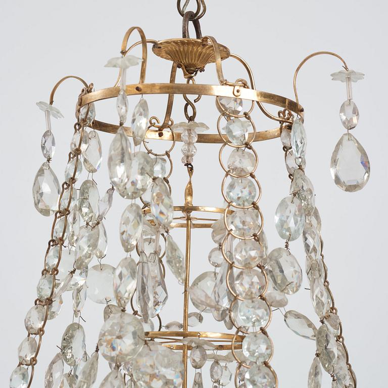 A Gustavian four-light chandelier, by O Westerberg (Stockholm circa 1769-1811), late 18th century.