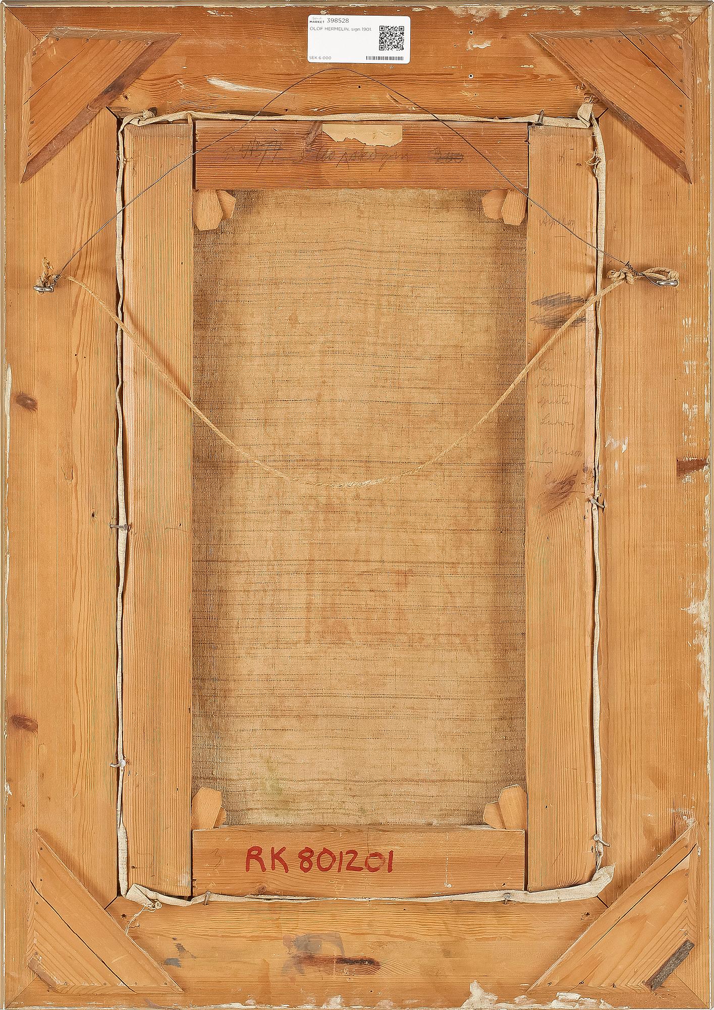 OLOF HERMELIN, olja på duk, sign 1901.