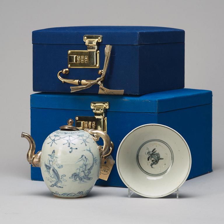 A South East Asian tea pot and bowl, 20th Century.