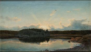 Thorsten Waenerberg, Järvimaisema auringonnousussa.