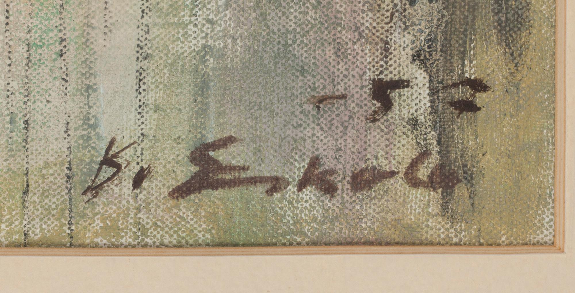 Kalle Eskola, oil on canvas laid on panel, signed and dated -57.