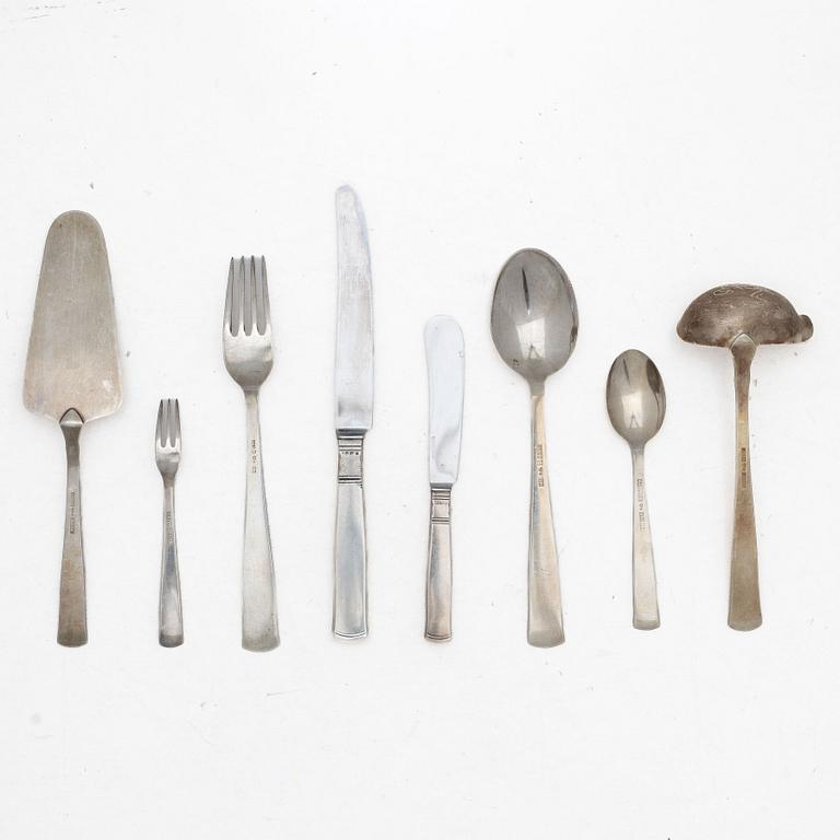 Jacob Ängman, Cutlery set, 53 pieces, silver, “Rosenholm”, GAB, including Stockholm 1964.