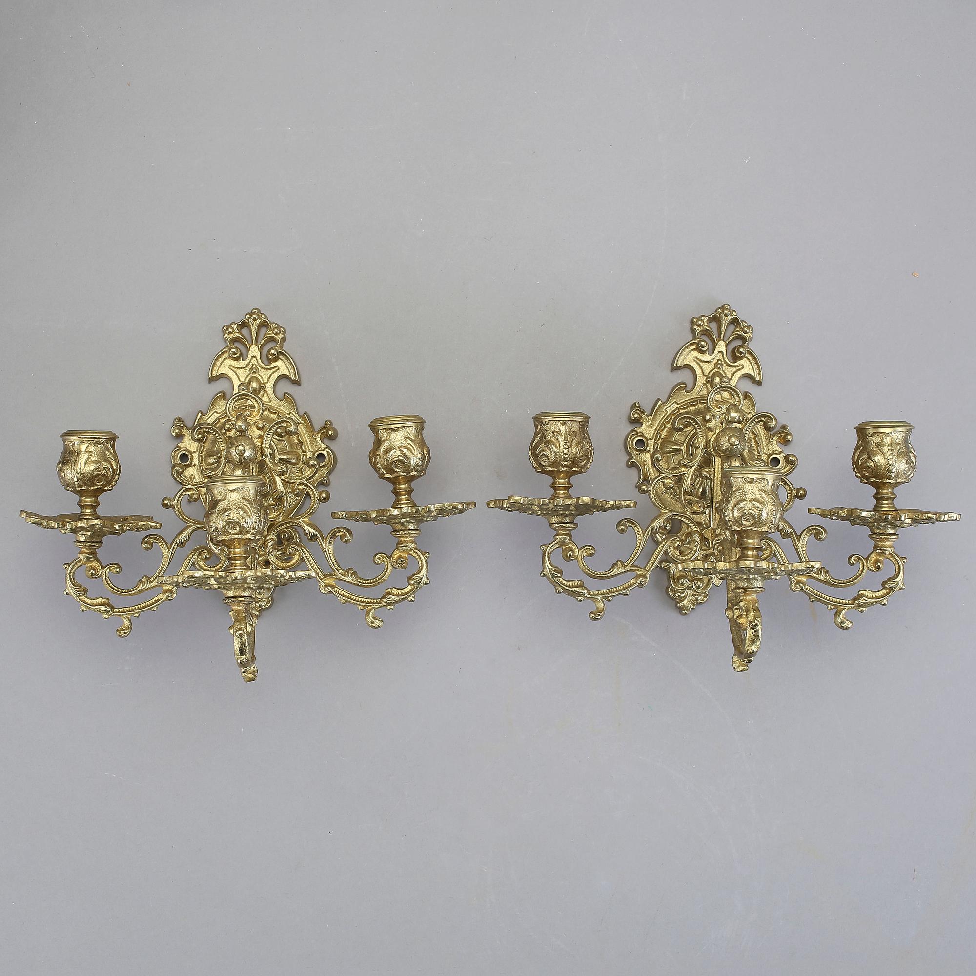 VÄGGAPPLIQUER, oscarianskia, 1800-talets slut.