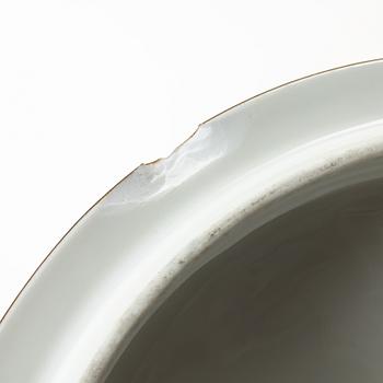 Five pieces of an Angoulême sprig pattern porcelain service, Pillivuyt & Cie, France, around 1900.