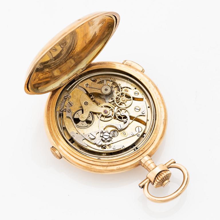 Pocket watch, hunter, repeater, chronograph, 52 mm.
