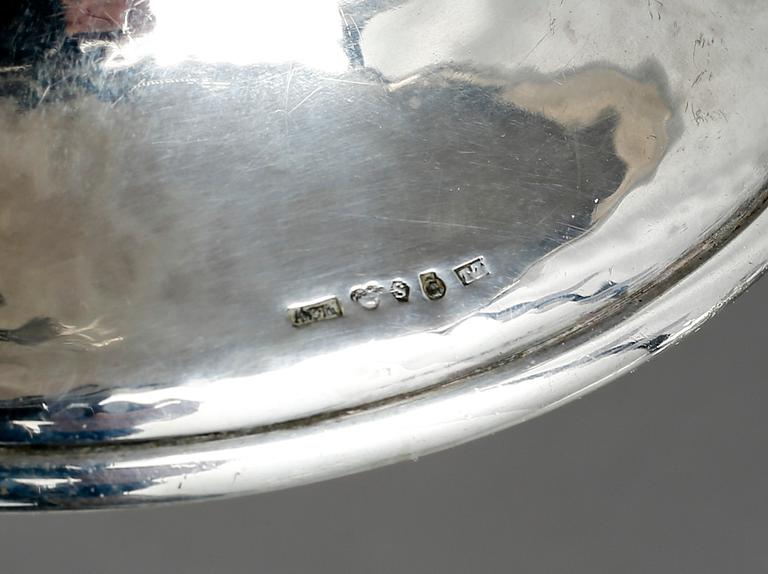 SERVISDELAR, 6 delar, silver, jugend, bla A. Hildebrand, Gävle, 1921. Total vikt ca 2943g.