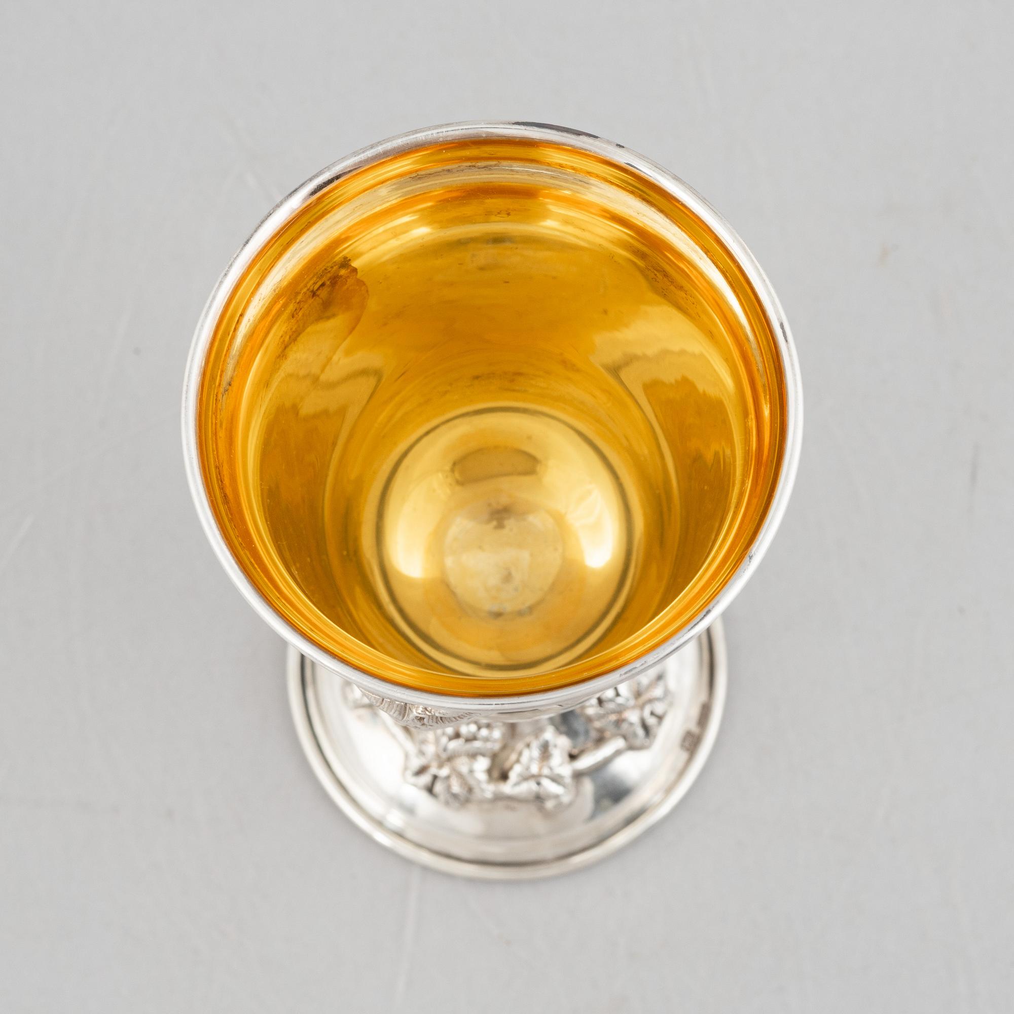 Wine glass/chalice, sterling silver, 20th Century.