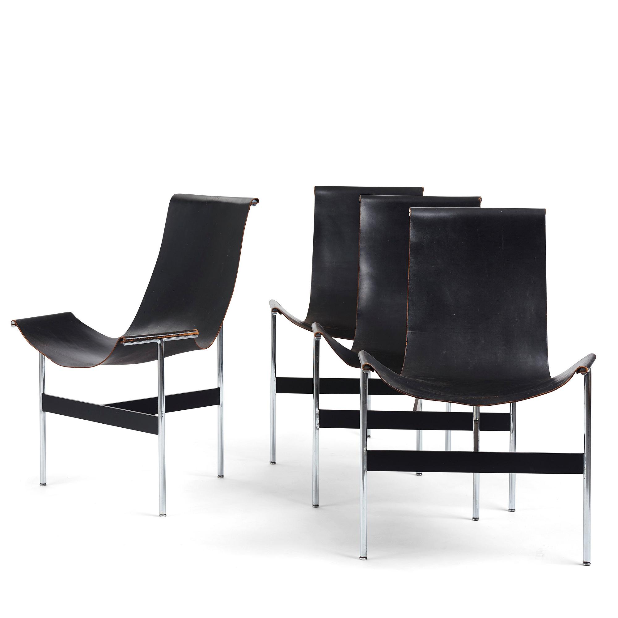 William Katavolos, Douglas Kelley & Ross Littell, 4 stolar modell "3LC T-Chair", Laverne International, USA, efter 1952.