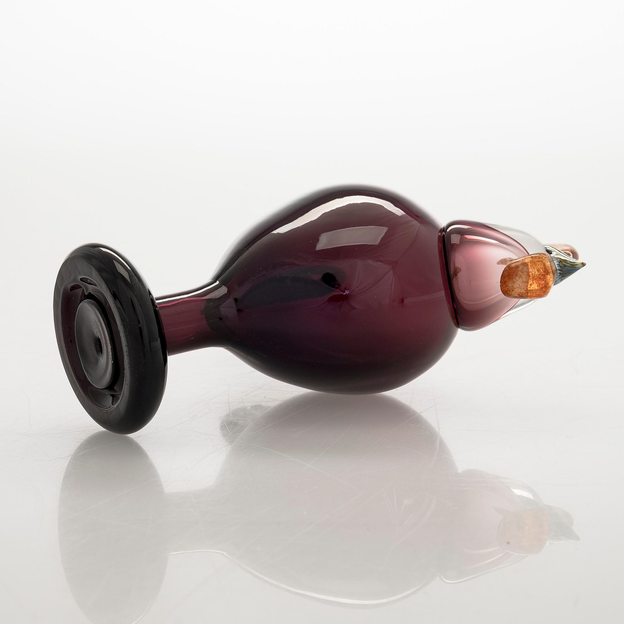 Oiva Toikka, lasilintu, signeerattu O. Toikka Nuutajärvi 1998.