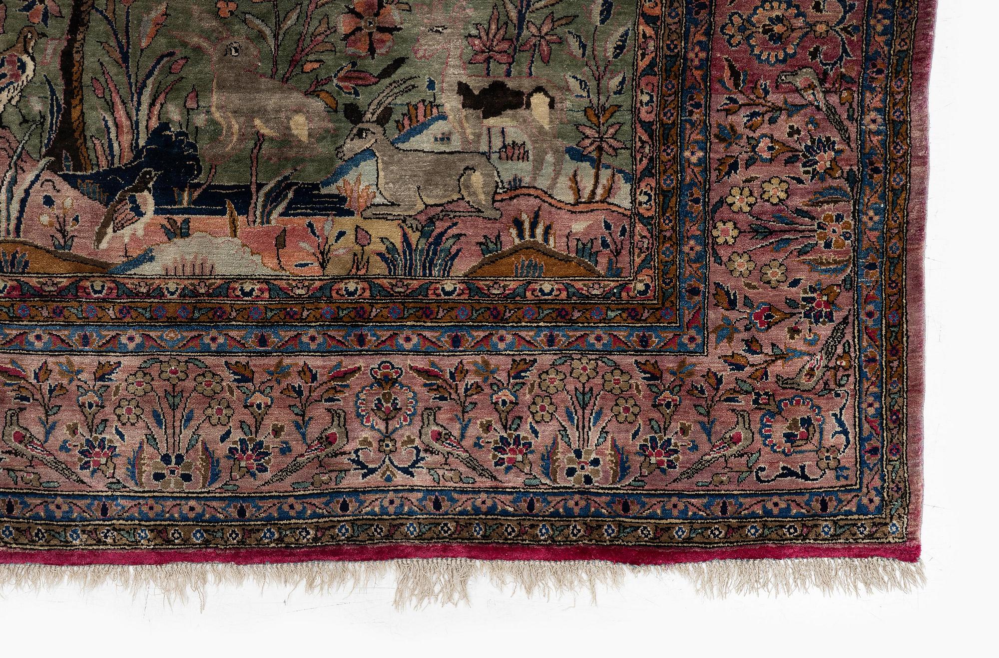 Matta antik silke Keshan, centrala Persien, ca 200 x 127 cm.