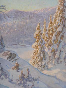 Anshelm Schultzberg, "Frostig vintermorgon" (Motiv från Hemtjärn).