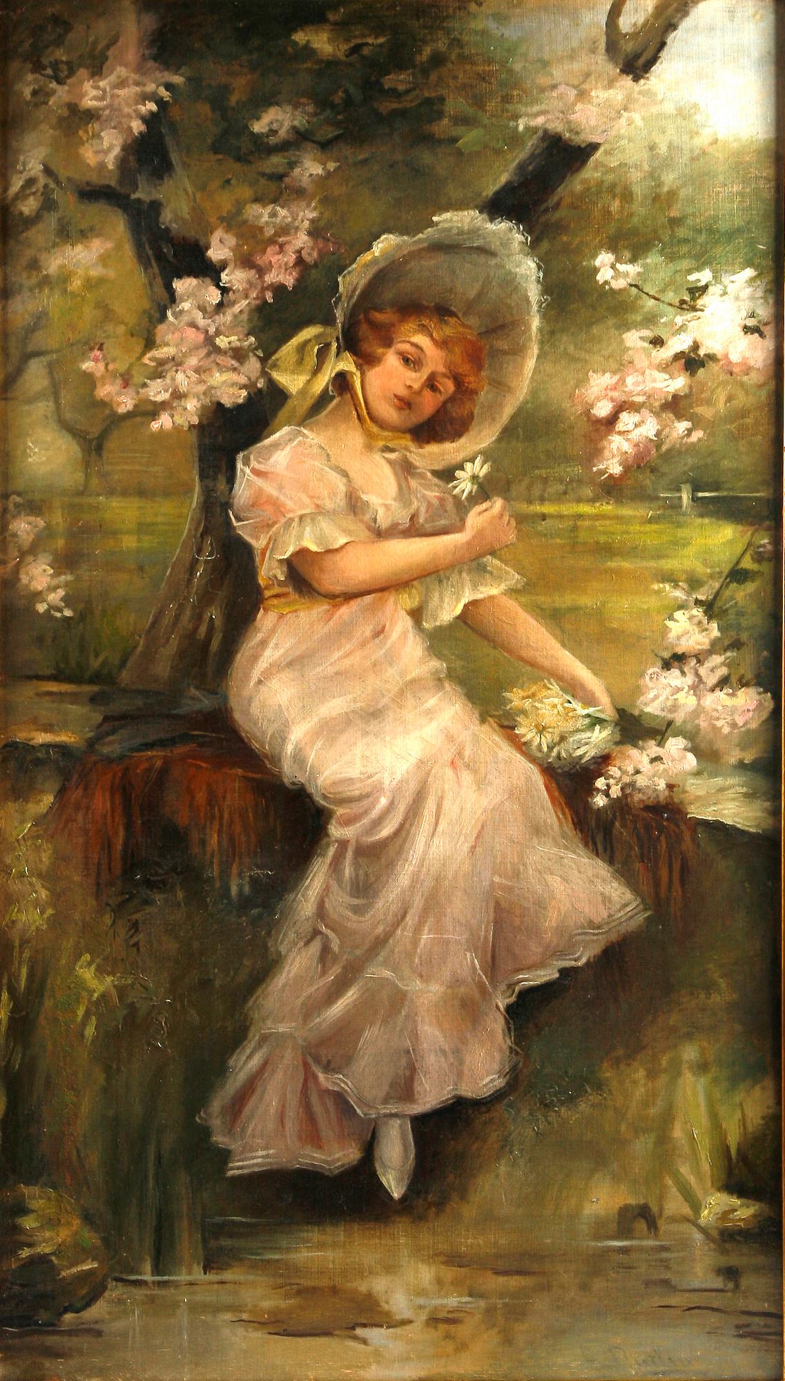 OKÄND KONSTNÄR, olja på uppfodrad duk, England 1800/1900-tal.