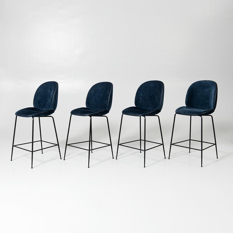 GamFratesi, barstolar, 4 st, "Bettle", Gubi, modern tillverkning.