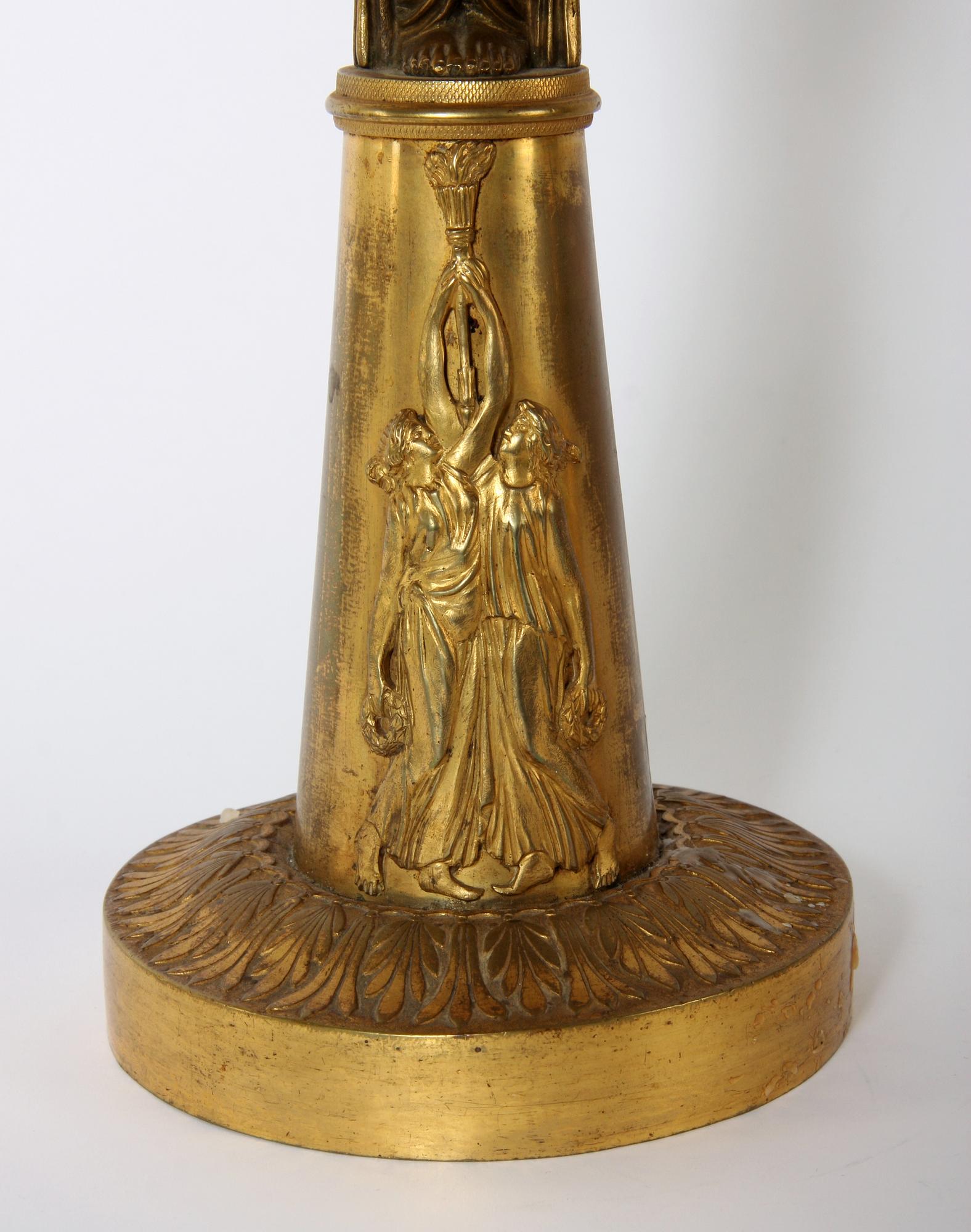 KANDELABER, ett par, mässing, empirestil.