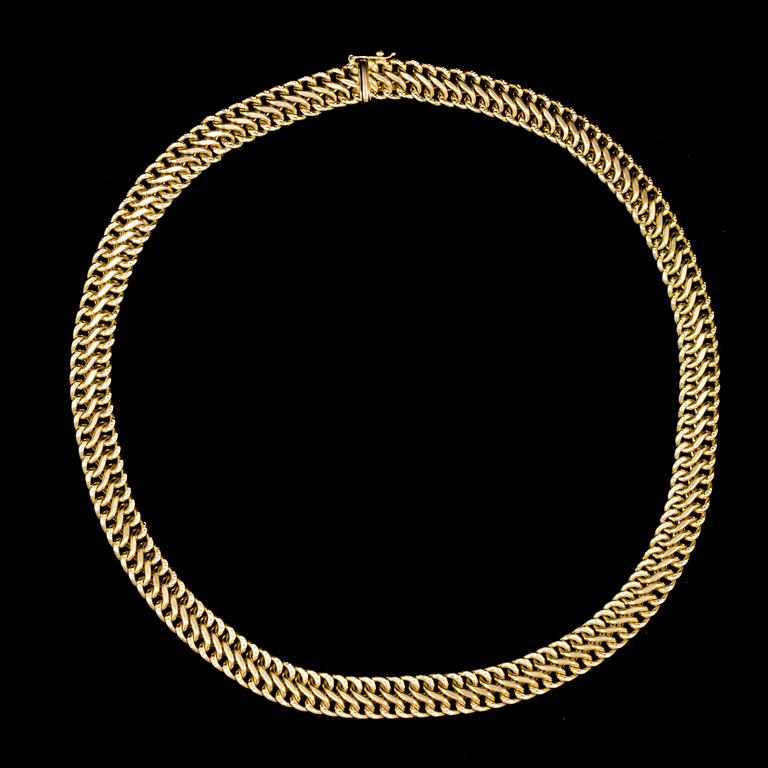 COLLIER, 18 k guld. Vikt ca 25 g.