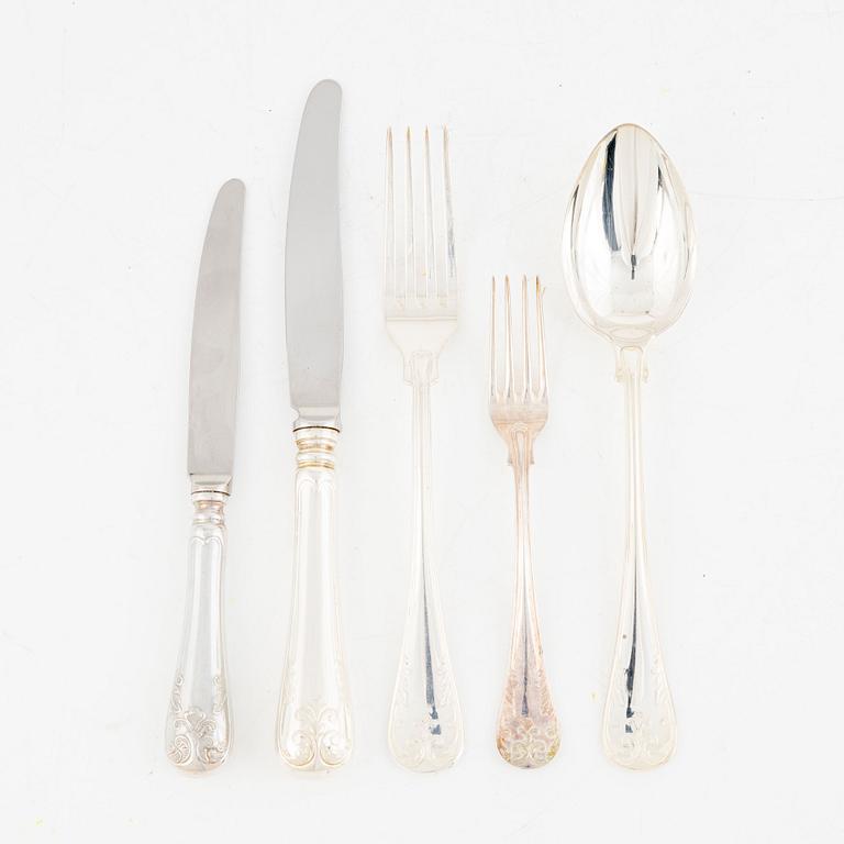 A 49-piece silver flat wear set, model "gammal fransk", GAB, Eskilstuna, Sweden, 1994-2001.