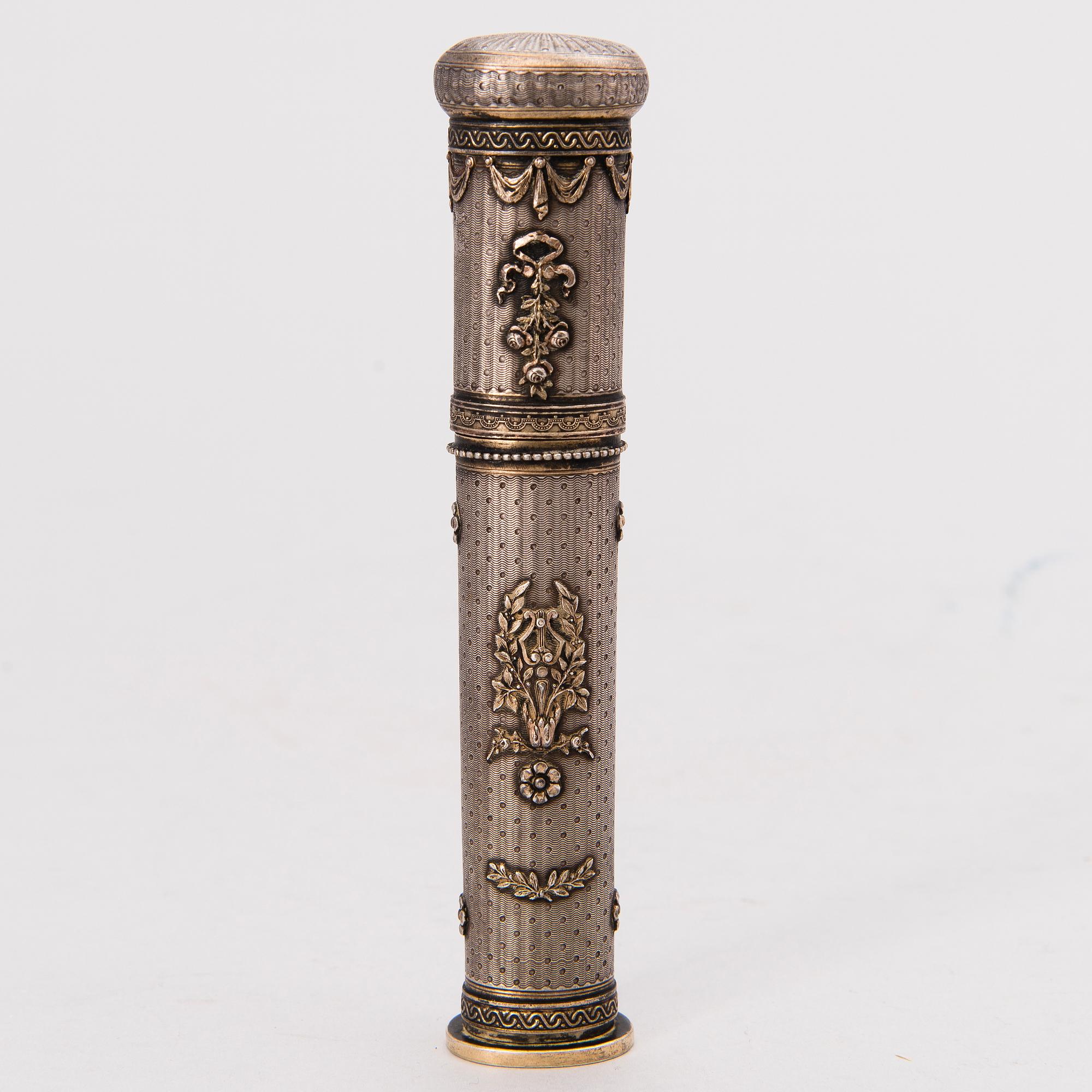 A French silver signet stamp, maker's mark E.G., second half of 19th Century.