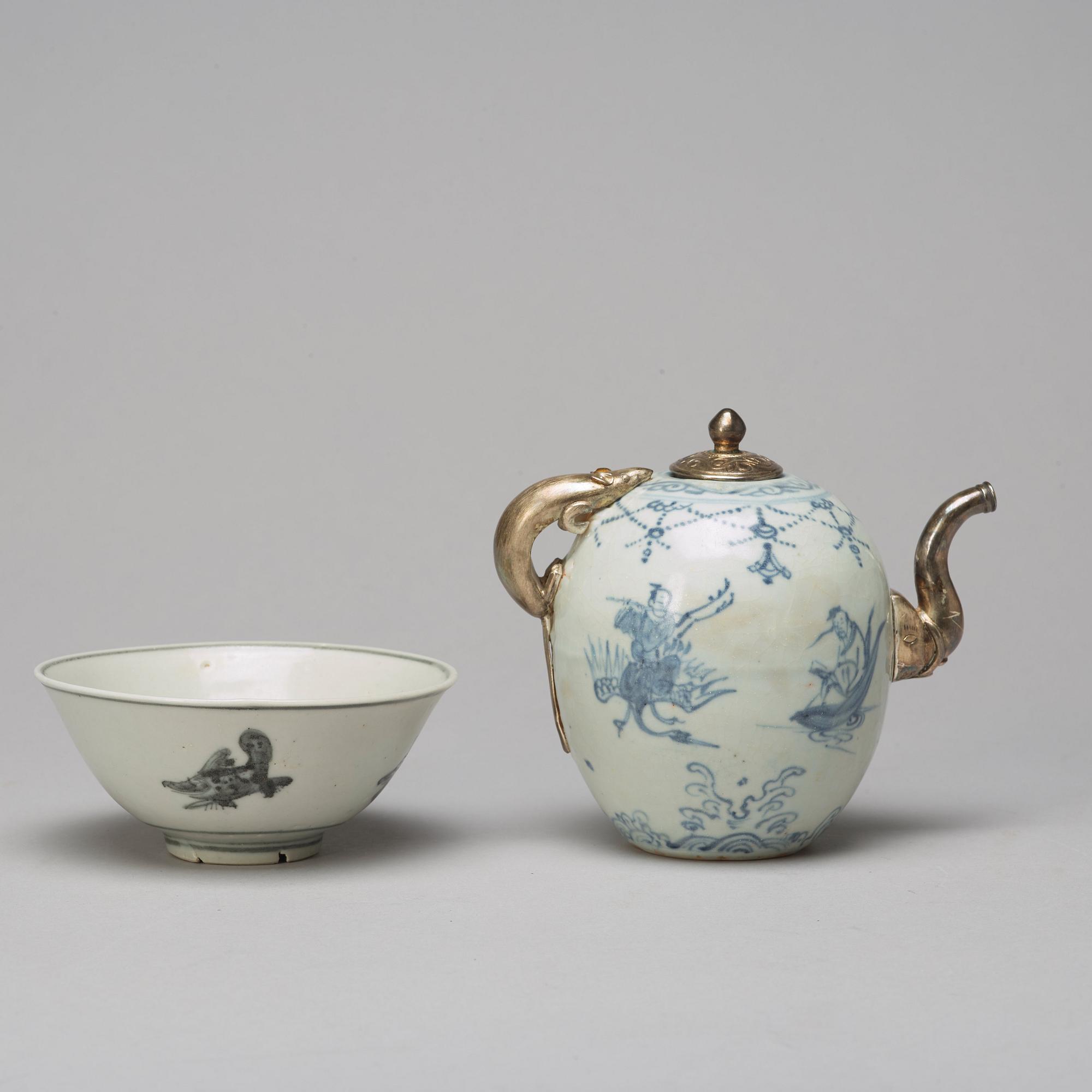A South East Asian tea pot and bowl, 20th Century.