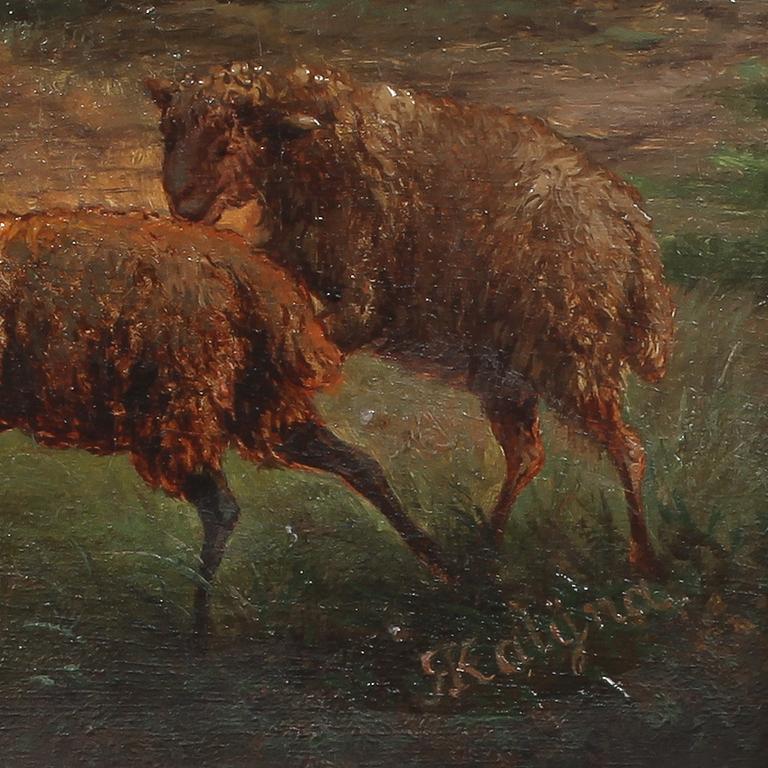 OKÄND KONSTNÄR, olja på pannå, 1800-tal.