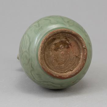 A celadon glazed vase, Qingdynasty, presumably 19th Century.