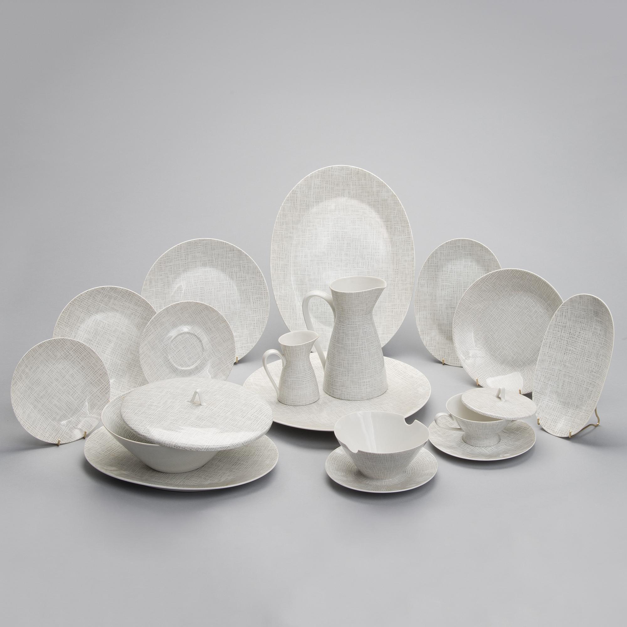 MATSERVIS, 78 delar, porslin, " Form 2000", Richard S. Latham & Raymond Loewy, Rosenthal 1900-talets mitt.