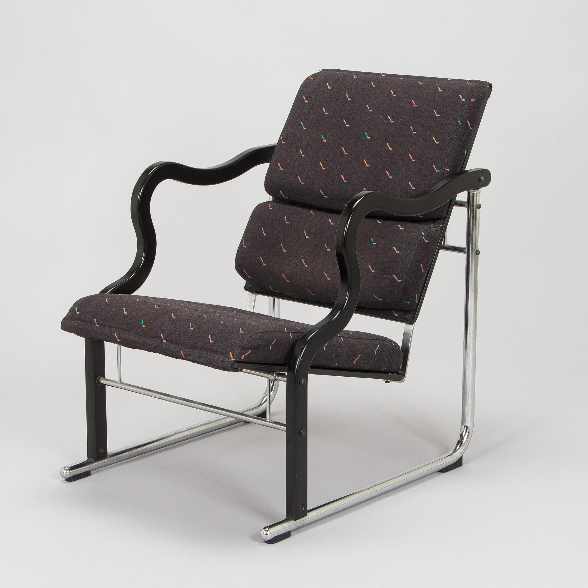 Yrjö Kukkapuro, A 1980s 'Experiment' open armchair for Avarte, Finland.