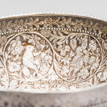 A mid-19th Century Tbilisi silver bowl, unknown master, assay master Egor Blomberg, Tiflis, 1852.