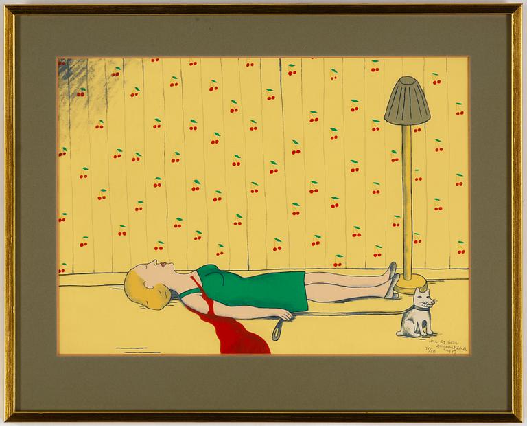 Marie-Louise Ekman, silkscreen, 1973, signed and numbered 34/60.