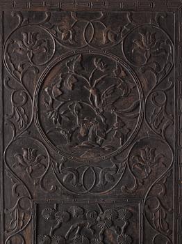 A set of three Chinsese hardwood panels, Qing dynasty.