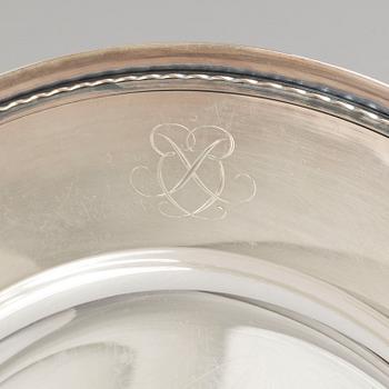Eleven silver plates by GAB Stockholm, second half of the 20th Century.