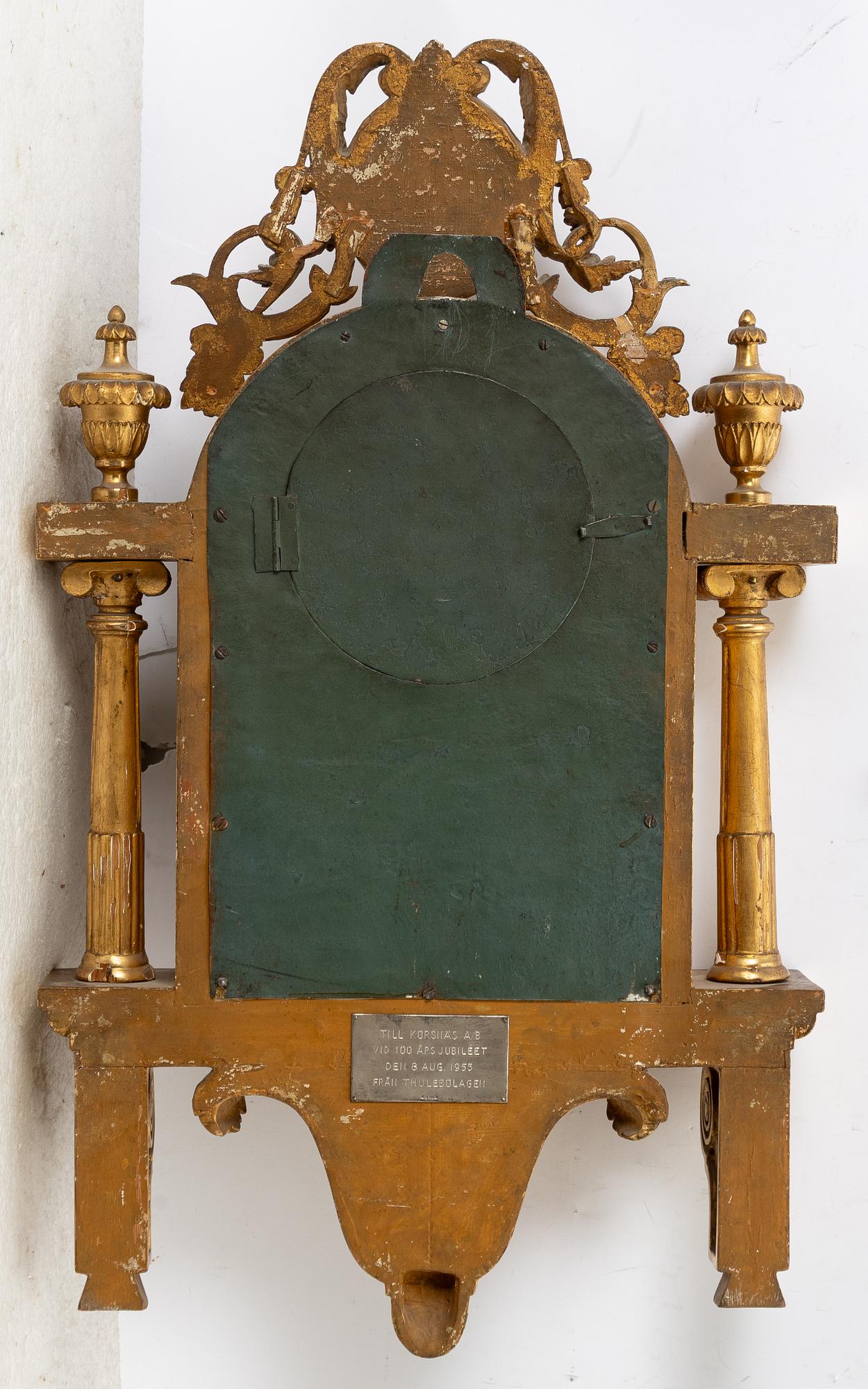 A late Gustavian wall clock by Per Henrik Beurling (master in Stockholm 1783-1806).