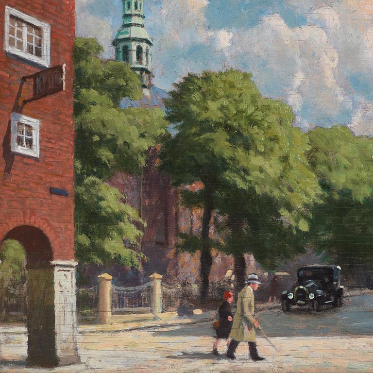 Paul Fischer, Summer day at the Reformed Church in Copenhagen.