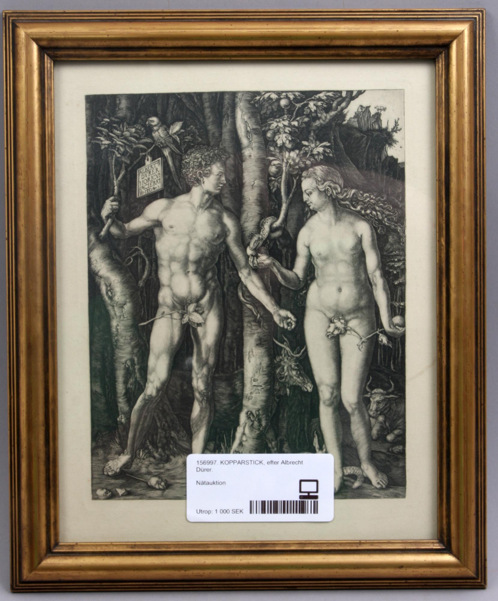 KOPPARSTICK, efter Albrecht Dürer.