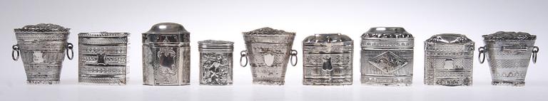 PARTI SILVER, 16 delar, bl a England, 1900-tal. Tot 438 gr.