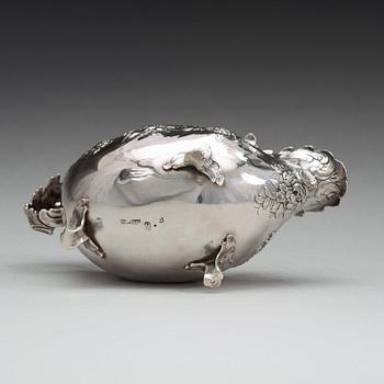 JOHAN BERGENGREN, Kristianstad 1764, gräddsnäcka, silver, rokoko.
