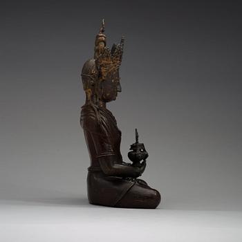 AMITAYUS, brons. Troligen östra Tibet, Pala-Sena stil ,sent 1600-tal/tidigt 1700-tal.