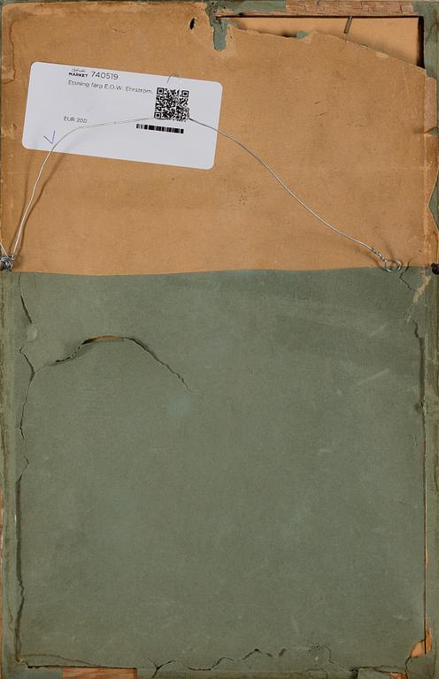 ERIC O. W. EHRSTRÖM, etsaus, signeerattu ja päivätty 1909, omistuskirjoitus.