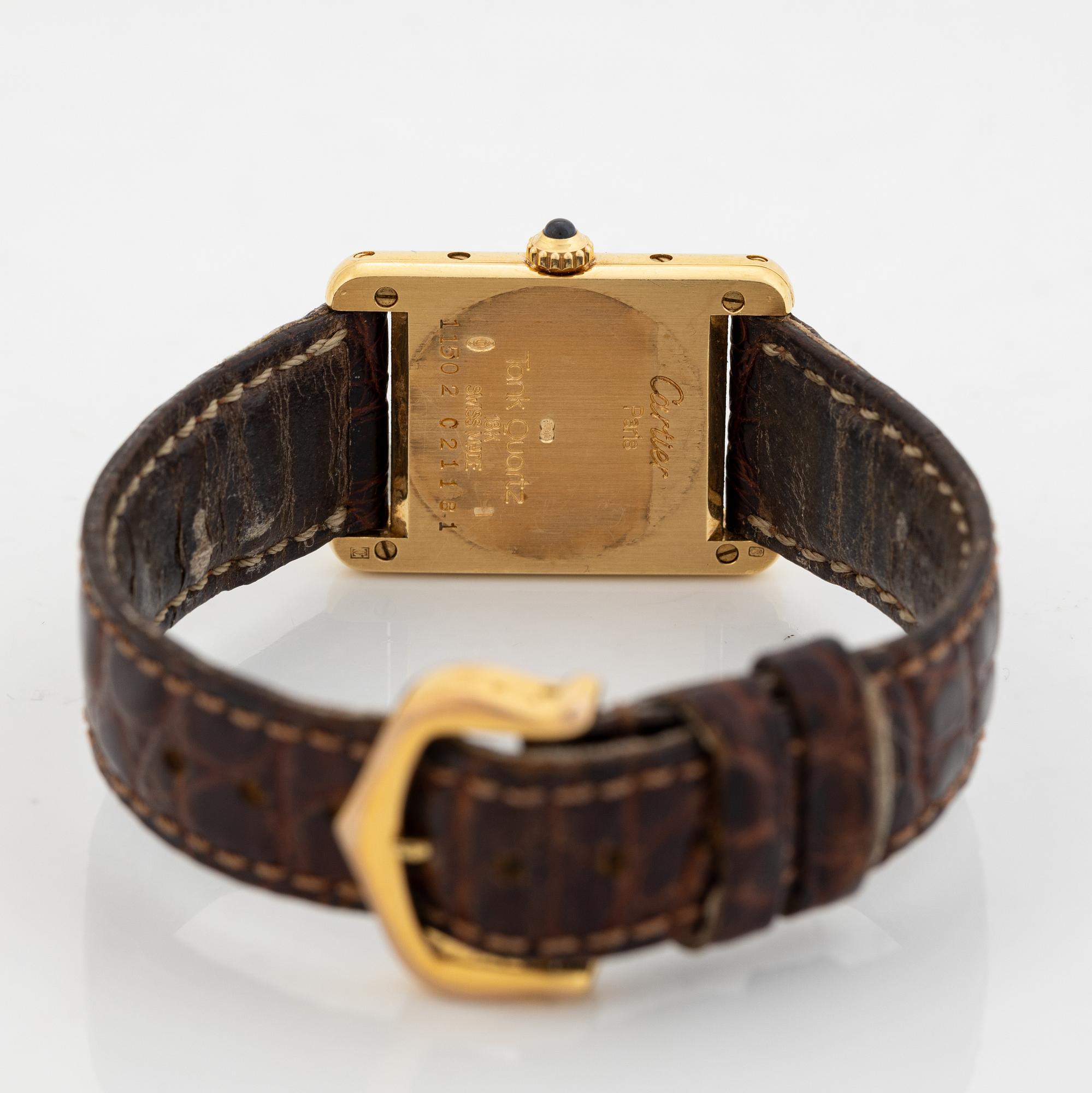 Cartier, Tank, wristwatch, 20,5 x 20 (28) mm.