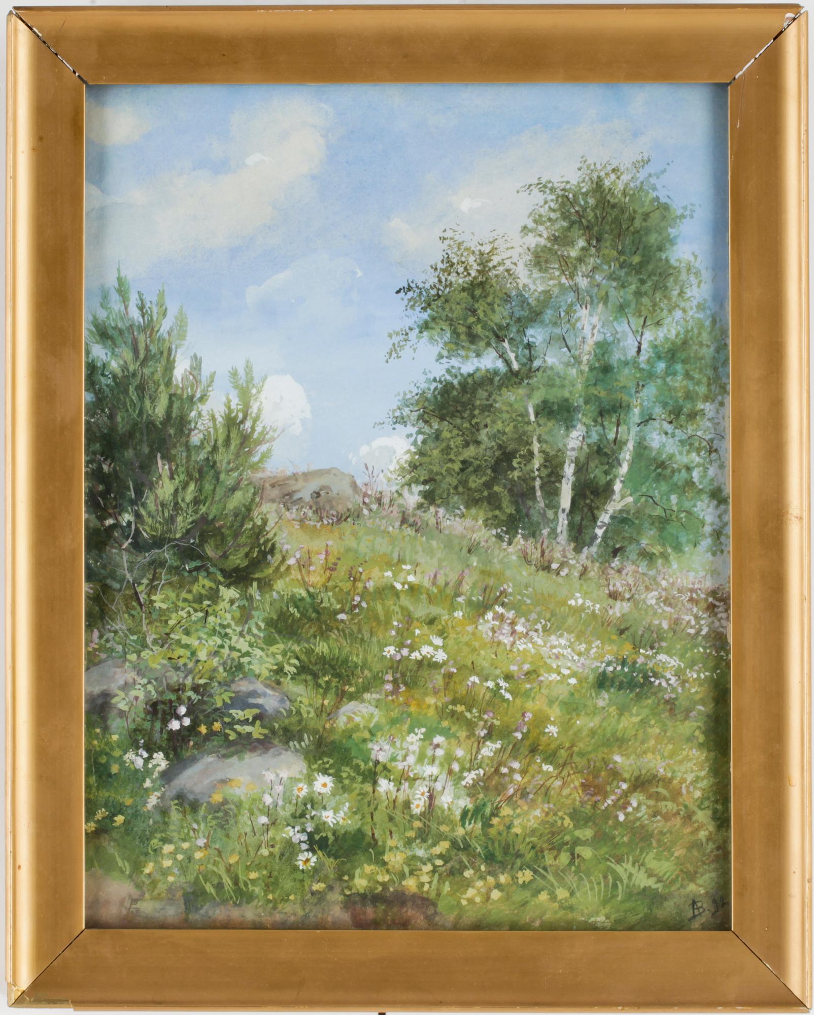 ANNA BILLING, akvarell på papper, monogramsign o dat -92.