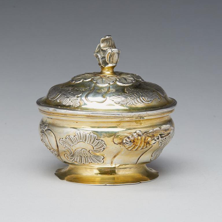 A German Rococo silver-gilt equelle, mark of Heinrich Trana, Augsburg 1751-1753.