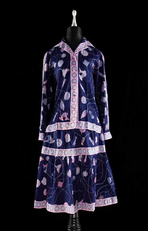 A blouse and a skirt by Emilio Pucci.