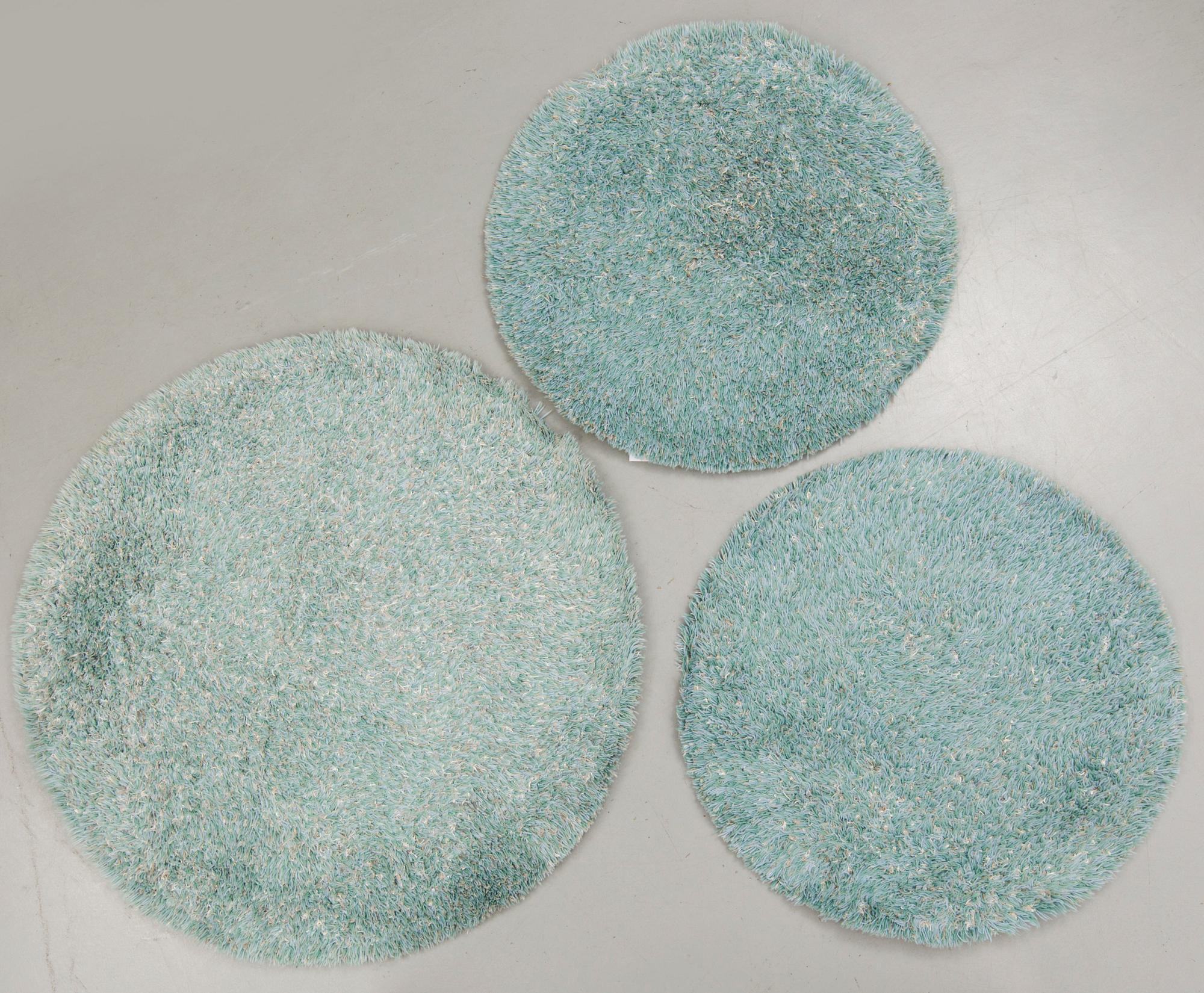 MATTOR, 3 st, Handtuftade, Gunilla Lagerhem-Ullberg, Kasthall. Diameter 95 - 125 cm.