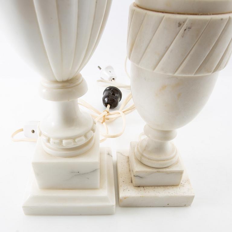 Table lamps, two pieces, mid-20th century.