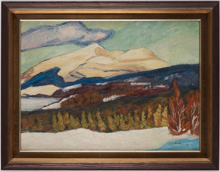 Helmer Osslund, Mountains in wintertime.