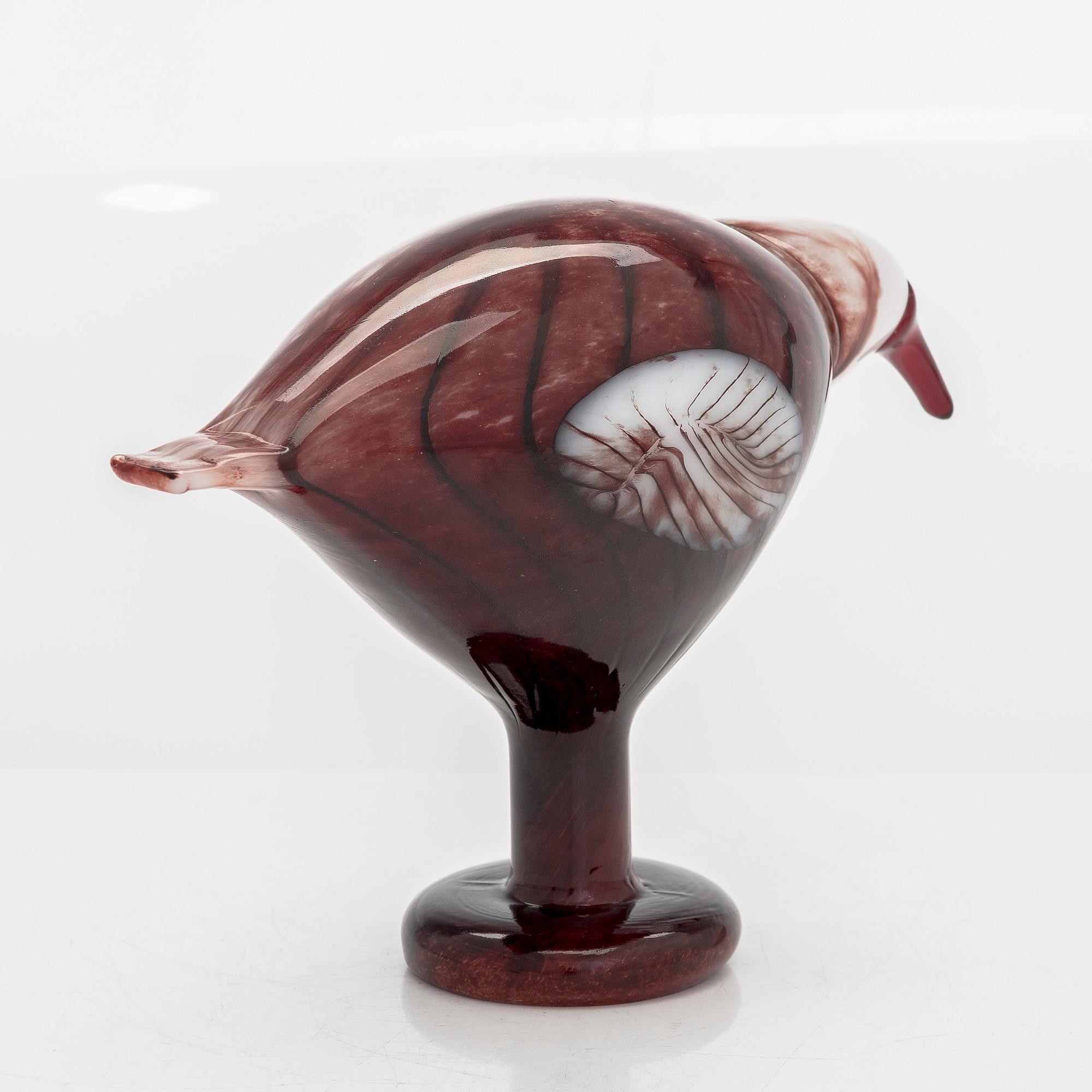 Oiva Toikka, glasfågel, signerad O. Toikka Nuutajärvi 2010.