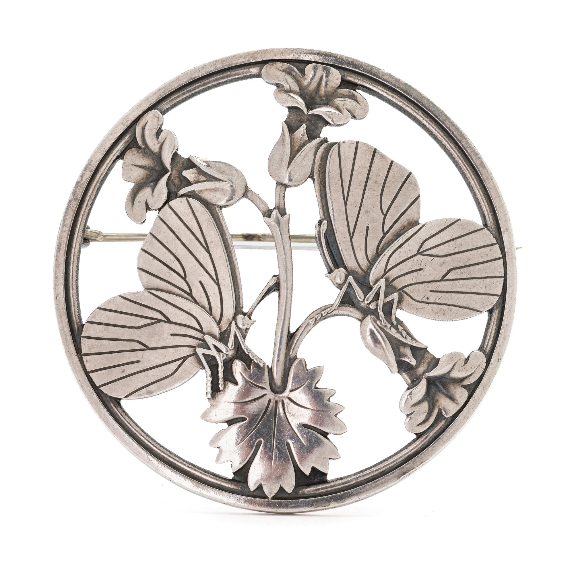 Georg Jensen, & Wendel, Brosch nr 283 sterlingsilver, Danmark.