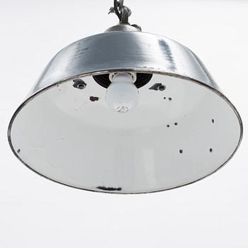 An industrial enamel celing light, second half of the 20th century.