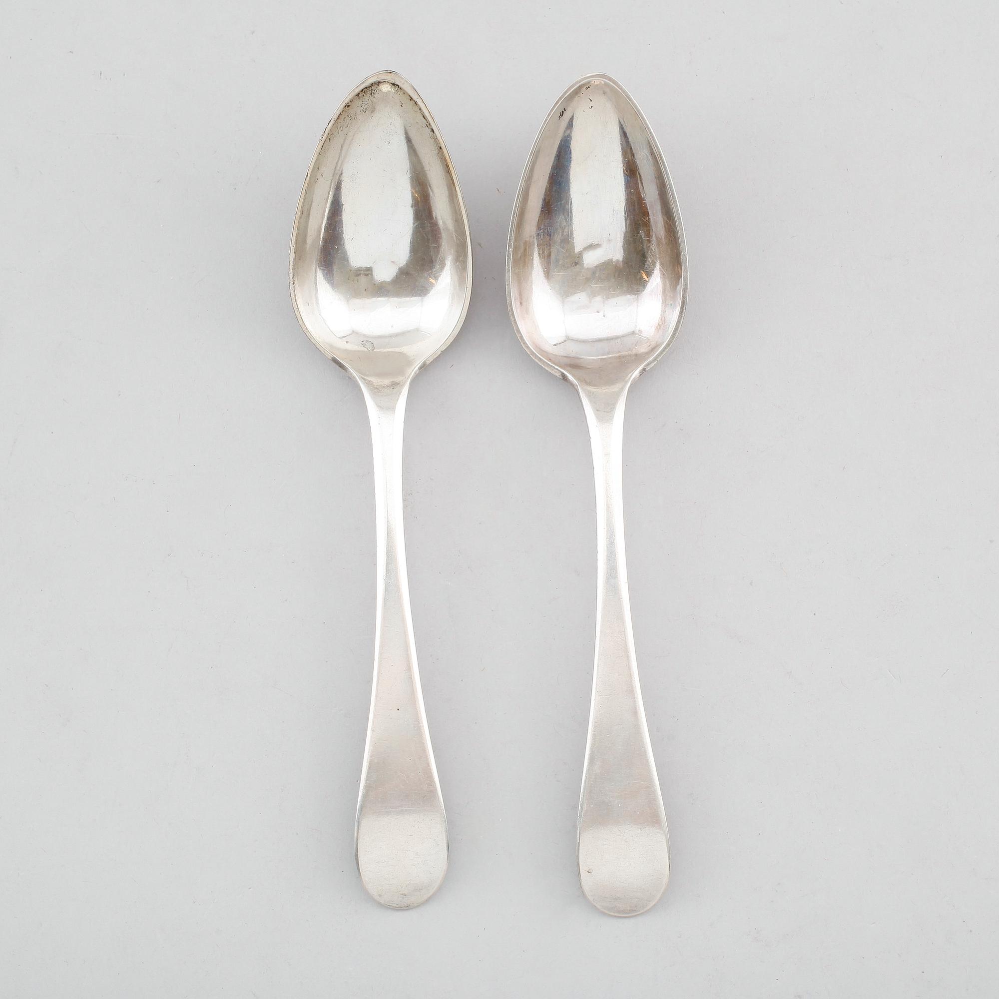 MATSKEDAR, 1 par, silver, daterade 1813, svenska importstämlar. Vikt ca 177 gram.
